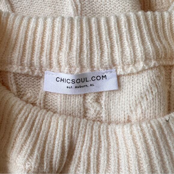 NWOT - CHIC SOUL Wooly Wonder Sweater, Cream - women's - PLUS SIZE 1X - Picture 7 of 12